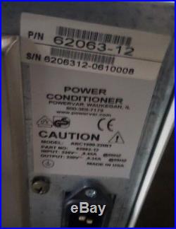 Powervar 62063-12 Abc1500-22int Power Conditioner (r6s10.1)