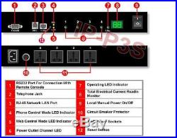 Premium 4-Port Web-Controlled + Phone-Controlled PDU With Univseral AC Sockets