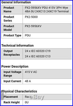 Raritan PX2-5956XV 48-Outlet Rack Power Distribution Unit