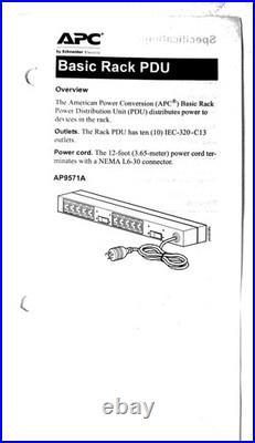 Schneider Electric APC Basic Rack PDU Model AP9571A power distribution strip