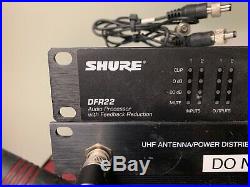 Shure lot 2 UA844 UHF antenna power distribution system units 8 MHZ-J1 receivers