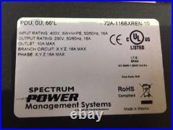 Spectrum Power 3 Phase Power Bar Distribution System PDU OU 66 72A116BXREN10