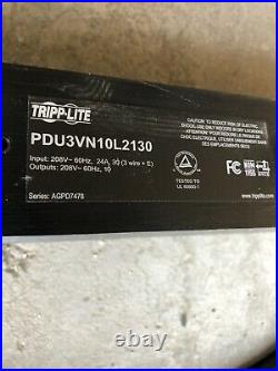TRIPP-LITE PDU3VN10L2130 208V 8.6kW 3PH Monitored 0U PDU 36x C13 6x C19 3x 5-20