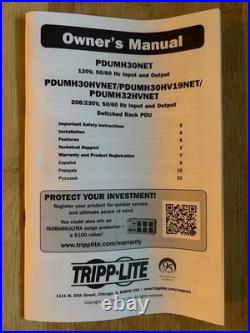 Tripp Lite PDUMH30HVNET Switched PDU 16 C13 2U 208/230V Tested Boxed